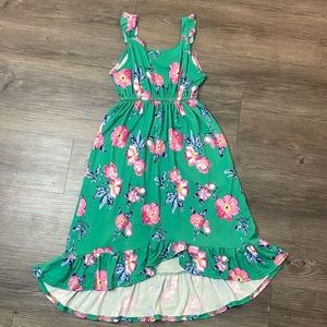 Girls Green/Pink Dress - L (6x)